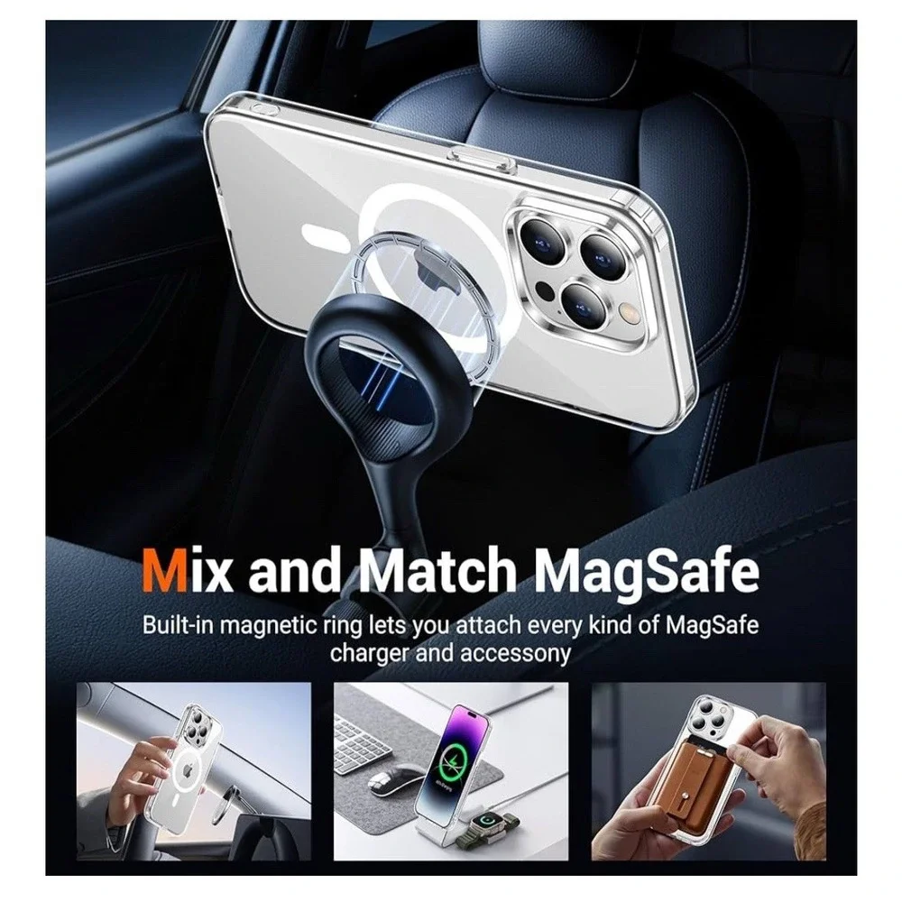 Clear Magnetic Case for iPhone 14 Pro Max MagSafe Compatible Slim Cover 6.7 inch